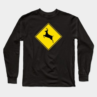 Deer Crossing Sign Long Sleeve T-Shirt